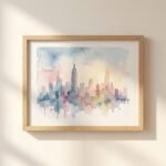 City Skyline Watercolour Print