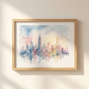 City Skyline Watercolour Print